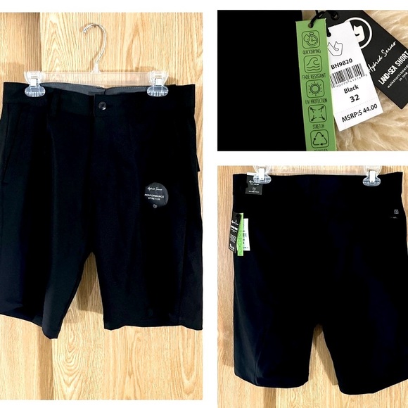NWT Black Swim & Land Shorts with Zippered Pockets - Picture 1 of 5